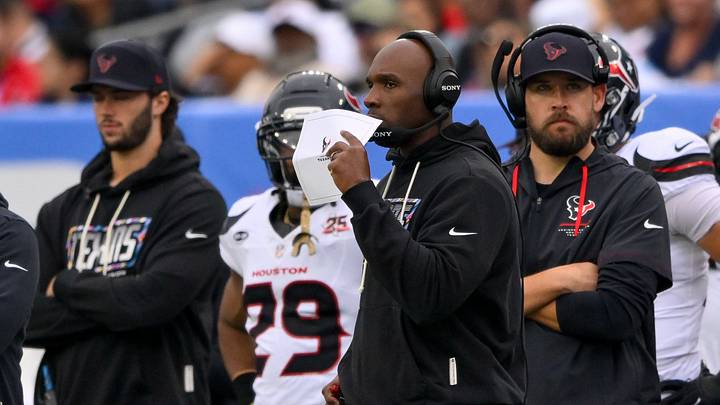 Oct 11, 2026; Nashville, Tennessee, USA; Houston Texans head coach DeMeco Ryans looks on against the Tennessee Titans during the first half at Nissan Stadium. Mandatory Credit: Steve Roberts-Imagn Images Oct 11, 2026; Nashville, Tennessee, USA; Houston Texans head coach DeMeco Ryans looks on against the Tennessee Titans during the first half at Nissan Stadium. Mandatory Credit: Steve Roberts-Imagn Images