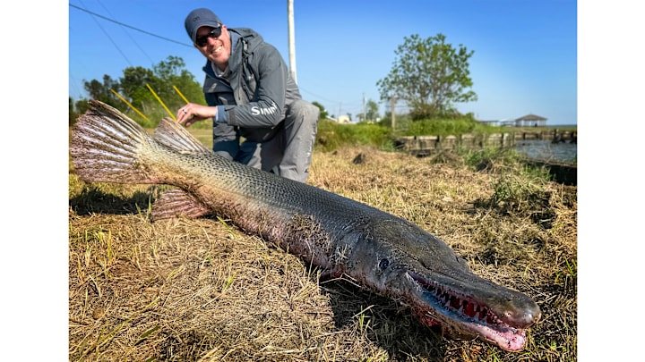 Art Weston lands a 153-lb alligator gar on 2-lb test. Once approved it will set a new IGFA world record as the largest freshwater fish ever caught on ultra-light tackle. Art Weston lands a 153-lb alligator gar on 2-lb test. Once approved it will set a new IGFA world record as the largest freshwater fish ever caught on ultra-light tackle.