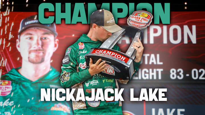 Rookie Jake Lawrence lands a 5-pounder with 21 seconds left to beat Jacob Wheeler and win Bass Pro Tour Stage 4 on Nickajack Lake. Rookie Jake Lawrence lands a 5-pounder with 21 seconds left to beat Jacob Wheeler and win Bass Pro Tour Stage 4 on Nickajack Lake.