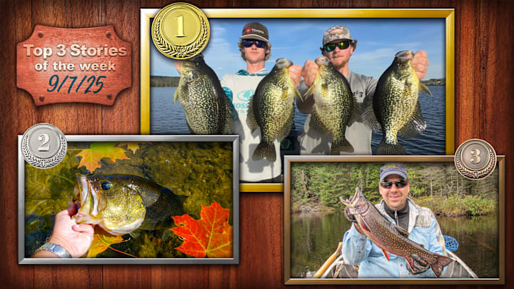 These are the Top 3 Fishing Stories of the Week: Small Pond -Big Crappie, Fall Bass Tips, and Wilderness Trout Lakes