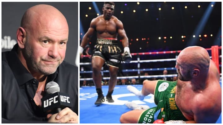 Dana White, Francis Ngannou and Tyson Fury