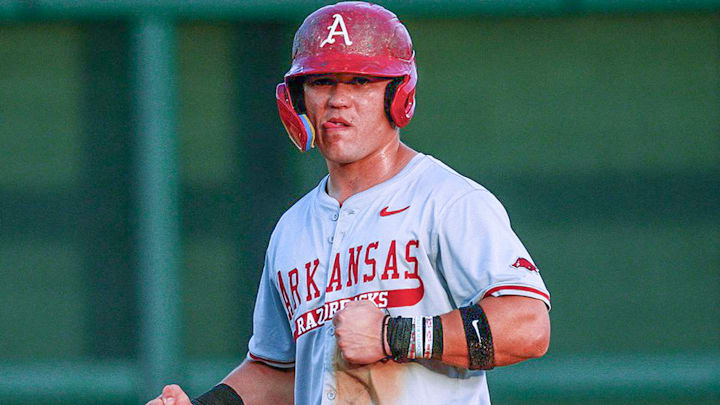 Arkansas Razorbacks Camden Kozeal during game with Alabama.
