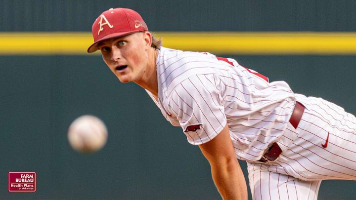 Arkansas Razorbacks pitcher Cole Gibler against the Georgia Bulldogs.