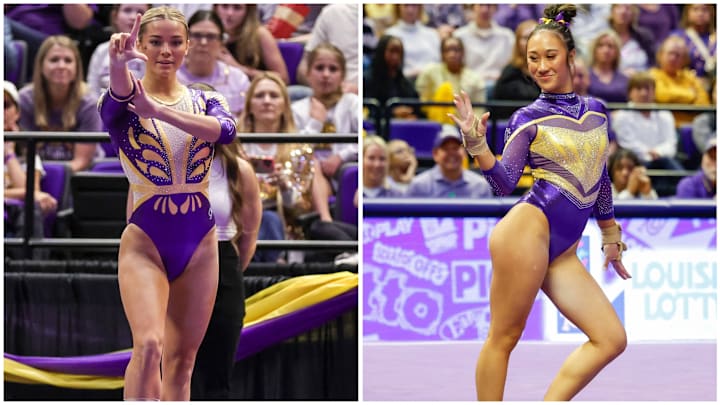 LSU gymnastics stars Livvy Dunne and Kailin Chio. 