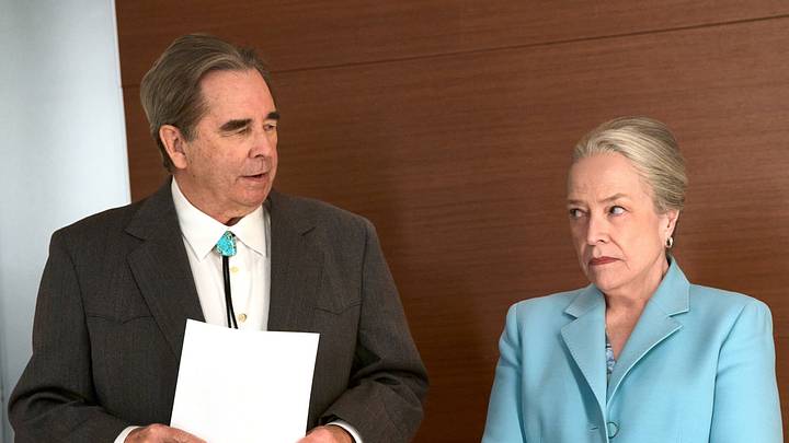“Matty Matlock” -- CBS Original Series MATLOCK, scheduled to air on Thursday, April 23 (9:01-11:00 PM, ET/PT). Pictured (L-R): Beau Bridges as Howard "Senior" Markston and Kathy Bates as “Madeline Matlock.” Photo: Michael Yarish/CBS ©2026 CBS Broadcasting, Inc. All Rights Reserved. “Matty Matlock” -- CBS Original Series MATLOCK, scheduled to air on Thursday, April 23 (9:01-11:00 PM, ET/PT). Pictured (L-R): Beau Bridges as Howard "Senior" Markston and Kathy Bates as “Madeline Matlock.” Photo: Michael Yarish/CBS ©2026 CBS Broadcasting, Inc. All Rights Reserved.