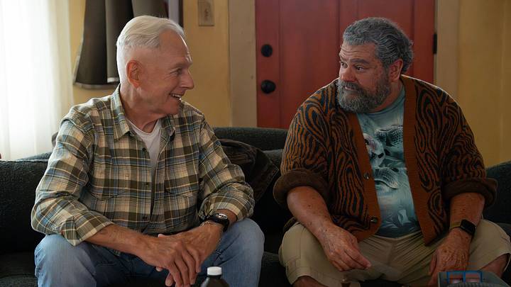 “My Own Worst Enemy” - NCIS: Origins. Pictured (L-R): Mark Harmon as Leroy Jethro Gibbs, Bobby Moynihan as Woody