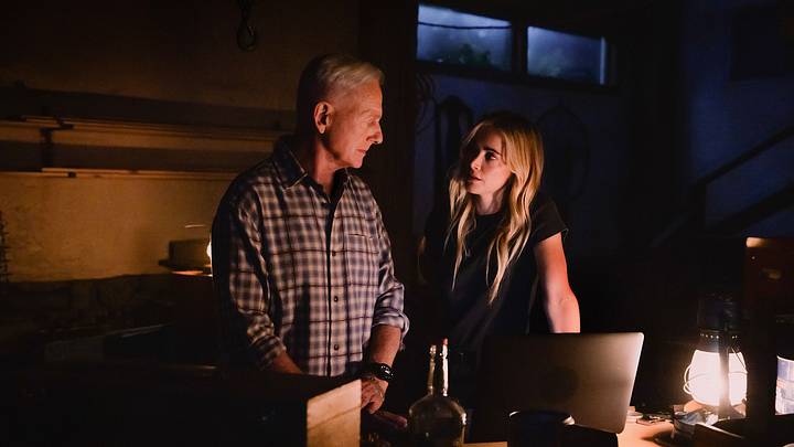 "Shimmy Shimmy Ya" -- NCIS: Origins. Pictured: Mark Harmon as Leroy Jethro Gibbs, Emily Wickersham as Eleanor “Ellie” Bishop. 