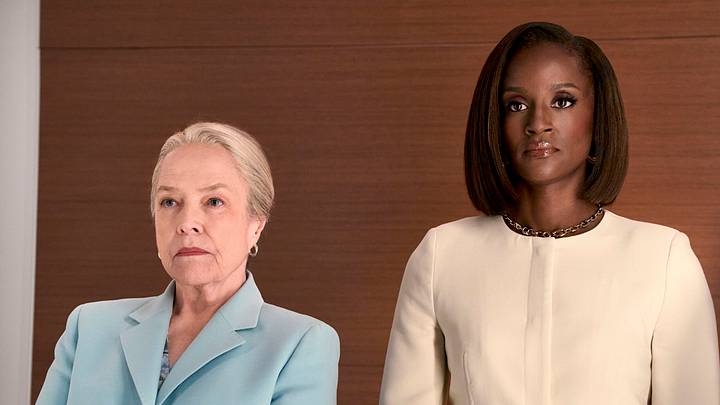 “Matty Matlock” — CBS Original Series MATLOCK, scheduled to air on Thursday, April 23 (9:01-11:00 PM, ET/PT). Pictured (L-R): Kathy Bates as “Madeline Matlock” and Skye P. Marshall as “Olympia Lawrence.” Photo: Michael Yarish/CBS ©2026 CBS Broadcasting, Inc. All Rights Reserved. “Matty Matlock” — CBS Original Series MATLOCK, scheduled to air on Thursday, April 23 (9:01-11:00 PM, ET/PT). Pictured (L-R): Kathy Bates as “Madeline Matlock” and Skye P. Marshall as “Olympia Lawrence.” Photo: Michael Yarish/CBS ©2026 CBS Broadcasting, Inc. All Rights Reserved.