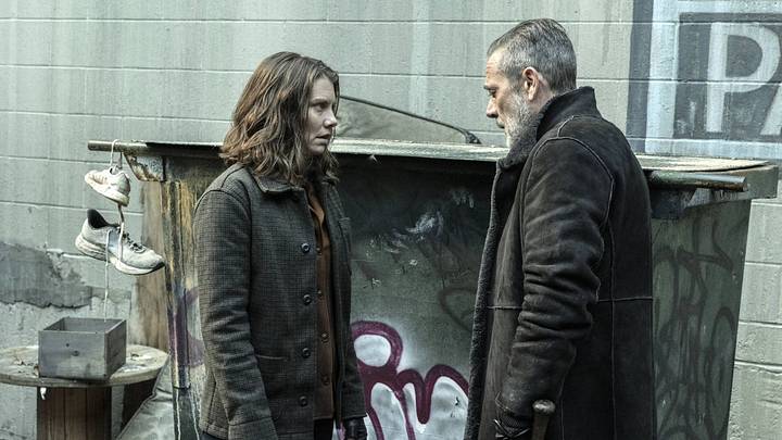 Lauren Cohan as Maggie, Jeffrey Dean Morgan as Negan - The Walking Dead: Dead City _ Season 3, Episode 8 - Photo Credit: Robert Clark/AMC