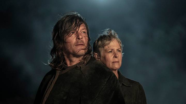 Norman Reedus as Daryl Dixon and Melissa McBride as Carol Peletier in The Walking Dead: Daryl Dixon Season 3, Episode 7 - Photo Credit: Carla Oset/AMC