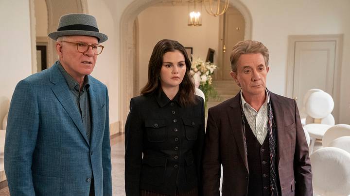 ONLY MURDERS IN THE BUILDING season 5 episode 10 (Disney/Patrick Harbron) STEVE MARTIN, SELENA GOMEZ, MARTIN SHORT ONLY MURDERS IN THE BUILDING season 5 episode 10 (Disney/Patrick Harbron) STEVE MARTIN, SELENA GOMEZ, MARTIN SHORT
