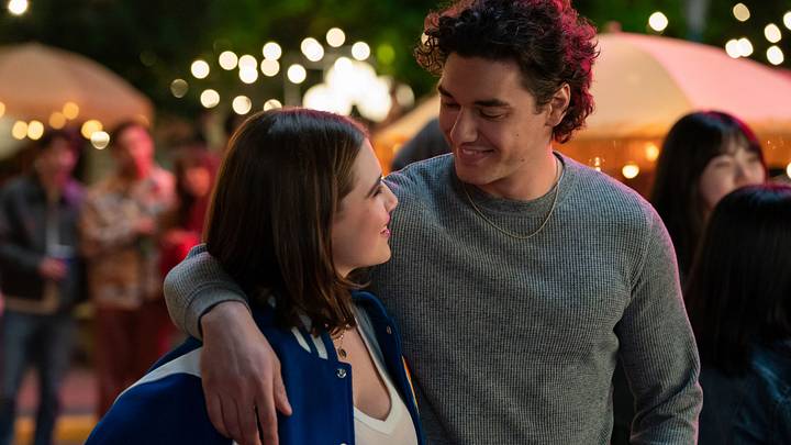 Garrett Graham (Belmont Cameli) and Hannah Wells (Ella Bright) in OFF CAMPUS Garrett Graham (Belmont Cameli) and Hannah Wells (Ella Bright) in OFF CAMPUS