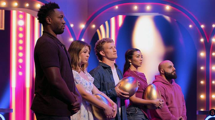 WONKA'S THE GOLDEN TICKET. (L to R) Garrison, Taylor, Bryce, Gabby and Ziad in Episode 108 of WONKA'S THE GOLDEN TICKET. 