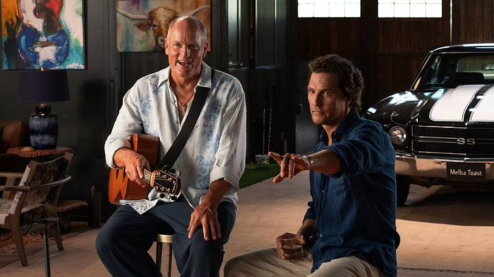 Woody Harrelson and Matthew McConaughey in "Brothers," now streaming on Apple TV. Woody Harrelson and Matthew McConaughey in "Brothers," now streaming on Apple TV.