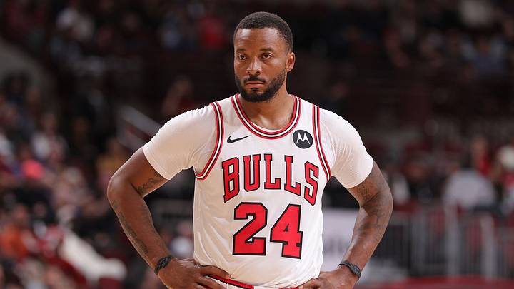 CHICAGO, IL - OCTOBER 9: Norman Powell #24 of the Chicago Bulls looks on during the game against the Memphis Grizzlies during a 2026 NBA Preseason game on October 9, 2026 at United Center in Chicago, Illinois. Copyright 2026 NBAE (Photo by Jeff Haynes/NBAE via Getty Images)