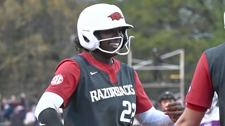 Arkanas Razorbacks Dakota Kennedy scores in game against Central Arkansas.
