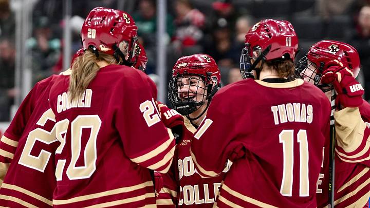 Boston College players huddle during the 2024-25 season. Ava Thomas (11) returns as the Eagles' leading scorer but the team will need to replace Emma Conner's (20) production. Boston College players huddle during the 2024-25 season. Ava Thomas (11) returns as the Eagles' leading scorer but the team will need to replace Emma Conner's (20) production.