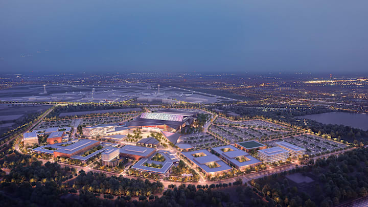 Rendering of the Cleveland Browns new stadium project in Brook Park after naming Lincoln Property Company the project's lead developer