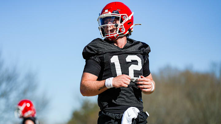 Georgia QB, Ryan Puglisi at spring practice 