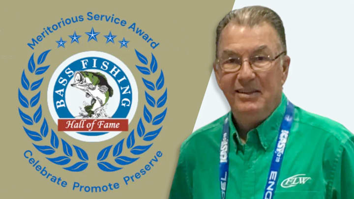 Bass fishing legend Bill Taylor, former FLW Tournament Director, is honored with the 2025 Meritorious Service Award by the Bass Fishing Hall of Fame. Bass fishing legend Bill Taylor, former FLW Tournament Director, is honored with the 2025 Meritorious Service Award by the Bass Fishing Hall of Fame.