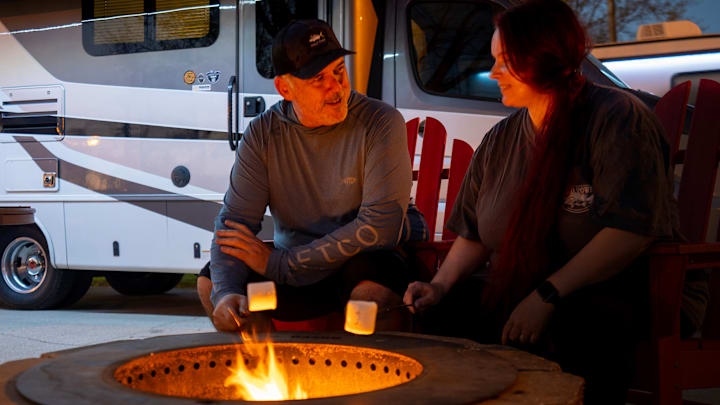 Yes, maybe a little cliche, but our New Orleans KOA site included a patio with a perfect fire pit. Even though we were far from a rural country setting, it was quiet and peaceful and the perfect place for an evening marshmallow roast. Yes, maybe a little cliche, but our New Orleans KOA site included a patio with a perfect fire pit. Even though we were far from a rural country setting, it was quiet and peaceful and the perfect place for an evening marshmallow roast.