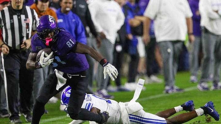 Tight End Kari Ashley led TCU in receiving yards on Saturday with 108 yards on 6 receptions. Tight End Kari Ashley led TCU in receiving yards on Saturday with 108 yards on 6 receptions.