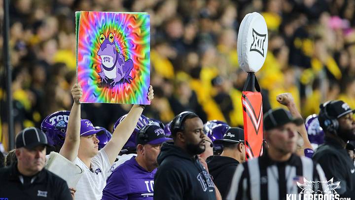TCU fans will the the power of the Hypnotoad for the the stands at the TCU - Baylor game in Waco TCU fans will the the power of the Hypnotoad for the the stands at the TCU - Baylor game in Waco