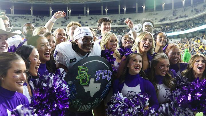 TCU celebrates Revivaly win against the Baylor Bears TCU celebrates Revivaly win against the Baylor Bears