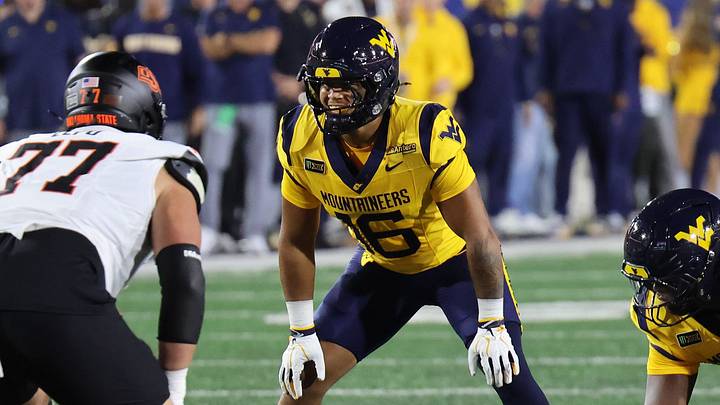West Virginia University linebacker Isaiah Patterson