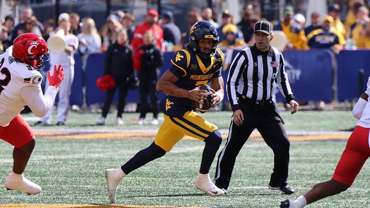 West Virginia University quarterback Mike Hawkins Jr. West Virginia University quarterback Mike Hawkins Jr.