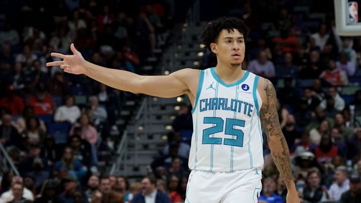 Nov 4, 2025; New Orleans, Louisiana, USA;  New Orleans Pelicans forward Trey Murphy III (25) celebrates a three point basket against the New Orleans Pelicans during the second half at Smoothie King Center. Mandatory Credit: Matthew Hinton-Imagn Images