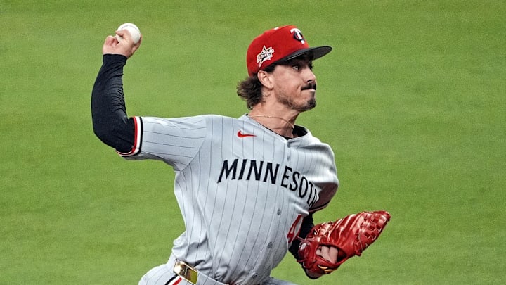 American League pitcher Joe Ryan (41) of the Minnesota Twins pitches during the fourth inning during the 2025 MLB All Star Game at Truist Park. American League pitcher Joe Ryan (41) of the Minnesota Twins pitches during the fourth inning during the 2025 MLB All Star Game at Truist Park.
