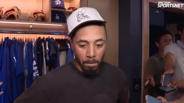 Mookie Betts reacts to the Dodgers third straight loss.
