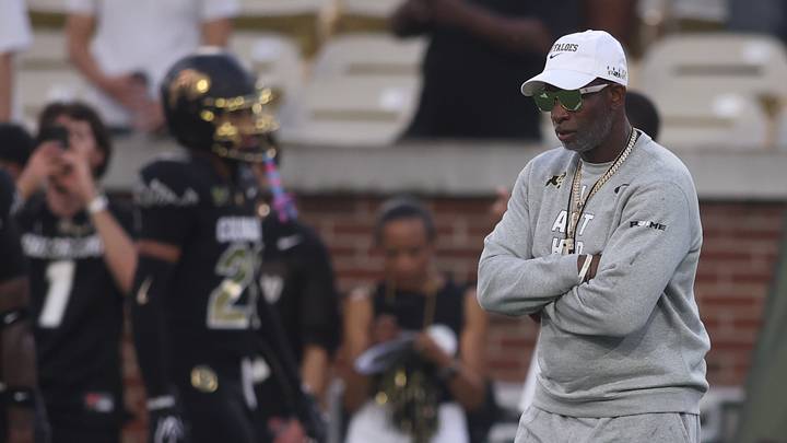 Sep 3, 2026; Atlanta, Georgia, USA;  Colorado Buffaloes head coach Deion Sanders before the game at Bobby Dodd Stadium at Hyundai Field.  Mandatory Credit: Brett Davis-Imagn Images