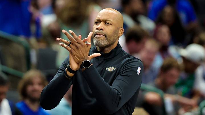 Oct 14, 2026; Dallas, Texas, USA; New Orleans Pelicans head coach Jamahl Mosley reacts during the second quarter against the Dallas Mavericks at American Airlines Center. Mandatory Credit: Kevin Jairaj-Imagn Images Oct 14, 2026; Dallas, Texas, USA; New Orleans Pelicans head coach Jamahl Mosley reacts during the second quarter against the Dallas Mavericks at American Airlines Center. Mandatory Credit: Kevin Jairaj-Imagn Images