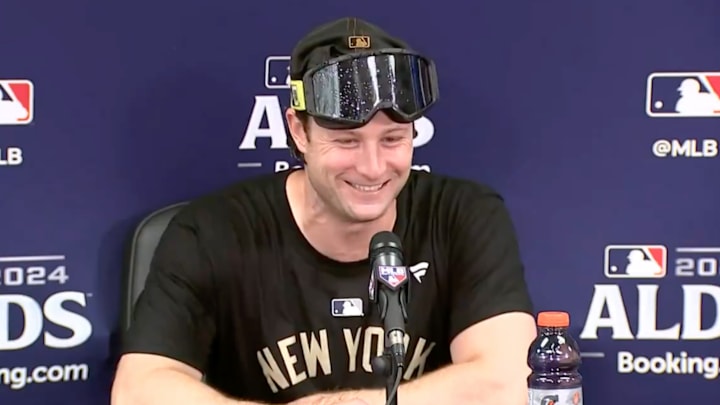 Gerrit Cole had a great time after the Yankees clinched the ALDS.