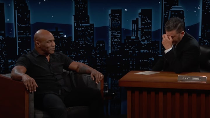 Jimmy Kimmel reacts to Mike Tyson saying he might be high on marijuana for the Jake Paul fight.