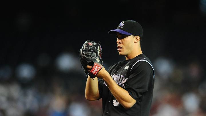 Ubaldo Jimenez against the Arizona Diamondbacks at Chase Field. Credit: Mark J. Rebilas-USA TODAY Sports Ubaldo Jimenez against the Arizona Diamondbacks at Chase Field. Credit: Mark J. Rebilas-USA TODAY Sports