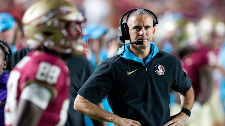 The Duke Blue Devils lead the Florida State Seminoles 20-17 at the half on Saturday, Oct. 21, 2023.