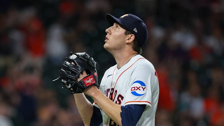 Houston Astros pitcher AJ Blubaugh (69). Mandatory Credit: Thomas Shea-Imagn Images Houston Astros pitcher AJ Blubaugh (69). Mandatory Credit: Thomas Shea-Imagn Images