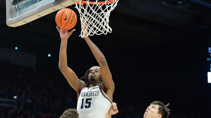 Feb 27, 2024; Dayton, Ohio, USA;  Dayton Flyers forward DaRon Holmes II (15) shoots the ball against