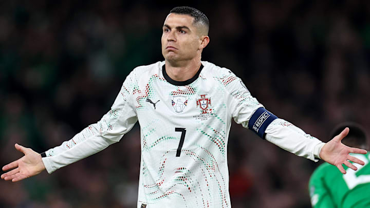 Cristiano Ronaldo was sent off in the 59th minute against Ireland.