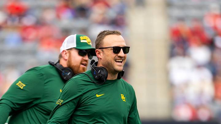 Nov 22, 2025; Tucson, Arizona, USA; Baylor Bears offensive coordinator Jake Spavital Nov 22, 2025; Tucson, Arizona, USA; Baylor Bears offensive coordinator Jake Spavital