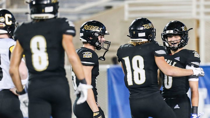 Boyle County's Cole Lanter ran for a touchdown catch as the Rebels won the 4A championship game over Johnson Central. Dec.3, 2021

Boyle County Vs Johnson County 2021 State Football Championship