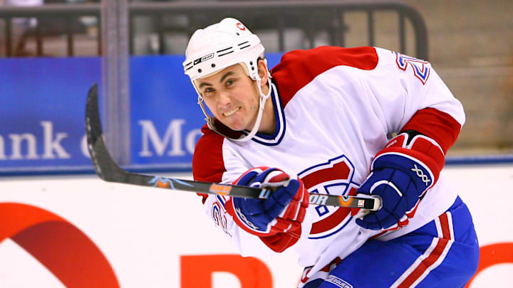 Jan 27, 2007; Toronto, ON, Canada; Montreal Canadiens right wing (20) Mike Johnson shoots against the Toronto Maple Leafs at the Air Canada Centre in Toronto, ON. Mandatory Credit: Tom Szczerbowski-Imagn Images Jan 27, 2007; Toronto, ON, Canada; Montreal Canadiens right wing (20) Mike Johnson shoots against the Toronto Maple Leafs at the Air Canada Centre in Toronto, ON. Mandatory Credit: Tom Szczerbowski-Imagn Images