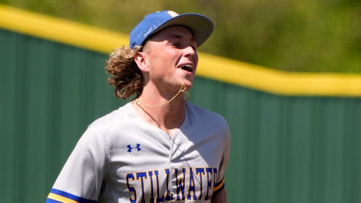 Ethan Holliday Ethan Holliday during the high school baseball game between Dale and Stillwater at Carl Albert High School in Midwest City, Friday, April, 11, 2025.