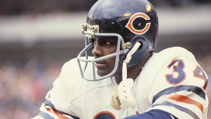 Nov 23, 1980; Atlanta, GA, USA; FILE PHOTO; Chicago Bears running back (34) Walter Payton on the sidelines against the Atlanta Falcons at Fulton County Stadium. Mandatory Credit: Manny Rubio-USA TODAY NETWORK Nov 23, 1980; Atlanta, GA, USA; FILE PHOTO; Chicago Bears running back (34) Walter Payton on the sidelines against the Atlanta Falcons at Fulton County Stadium. Mandatory Credit: Manny Rubio-USA TODAY NETWORK