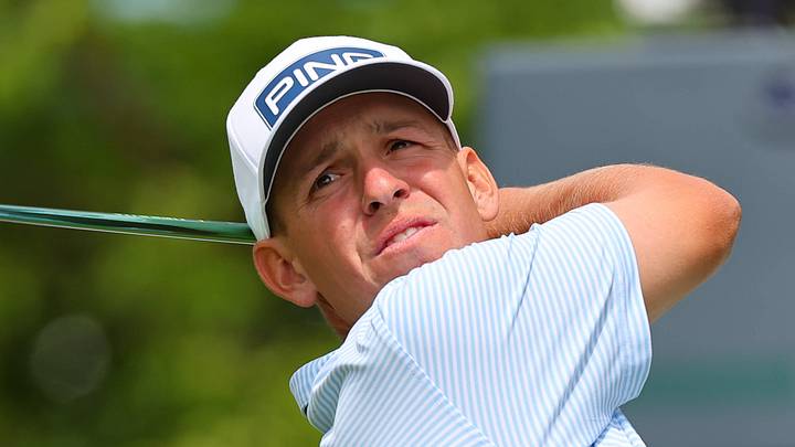 Sam Stevens of the United States tees off at the tenth tee during round 1 of the 2026 PGA. Sam Stevens of the United States tees off at the tenth tee during round 1 of the 2026 PGA.