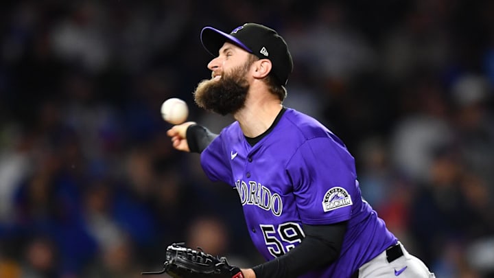 May 27, 2025; Chicago, Illinois, USA; Colorado Rockies pitcher Jake Bird (59) pitches during a game against the Chicago Cubs at Wrigley Field. Mandatory Credit: Patrick Gorski-Imagn Images May 27, 2025; Chicago, Illinois, USA; Colorado Rockies pitcher Jake Bird (59) pitches during a game against the Chicago Cubs at Wrigley Field. Mandatory Credit: Patrick Gorski-Imagn Images