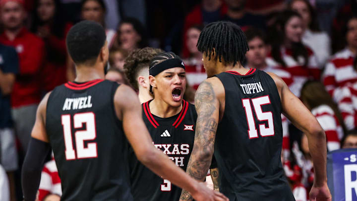 Texas Tech Red Raiders forward LeJuan Watts (3) celebrates during the second half of the game against the Arizona Wildcats at McKale Memorial Center. Texas Tech Red Raiders forward LeJuan Watts (3) celebrates during the second half of the game against the Arizona Wildcats at McKale Memorial Center.